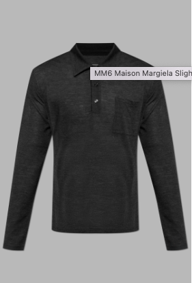MM6 LONG SLEEVE POLO GREY
