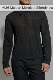 MM6 LONG SLEEVE POLO GREY