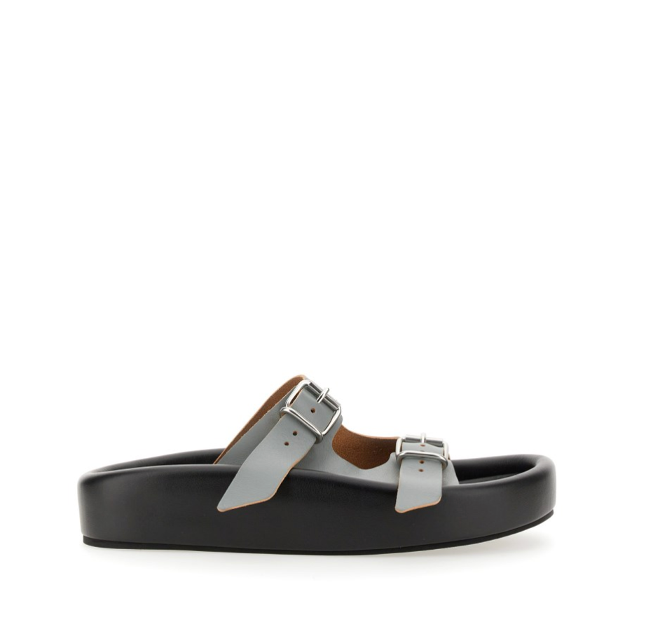 MM6 PADDED LEATHER BUCKLE SANDALS