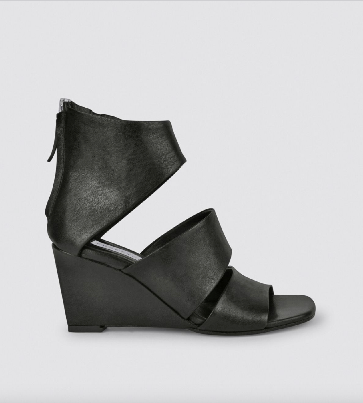 ERNESTO DOLANI BLACK LEATHER MULE WITH SIDE BUCKLE