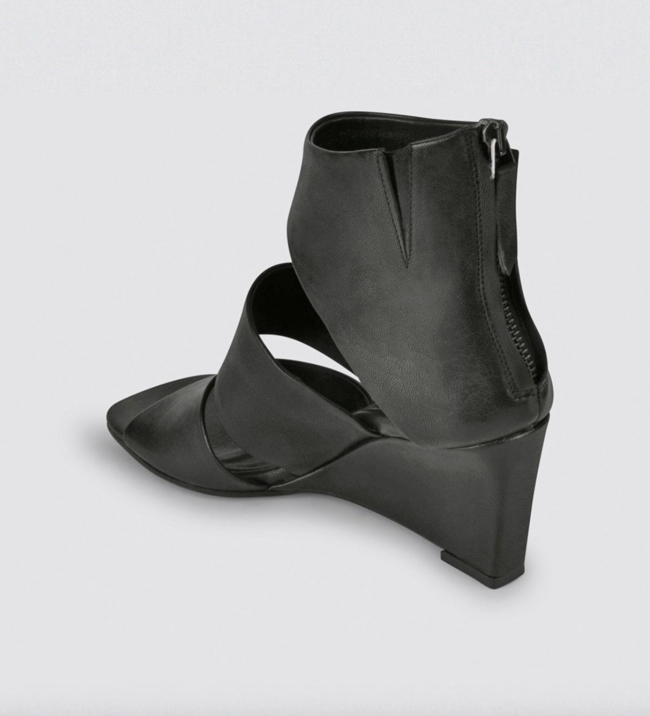 ERNESTO DOLANI BLACK LEATHER MULE WITH SIDE BUCKLE