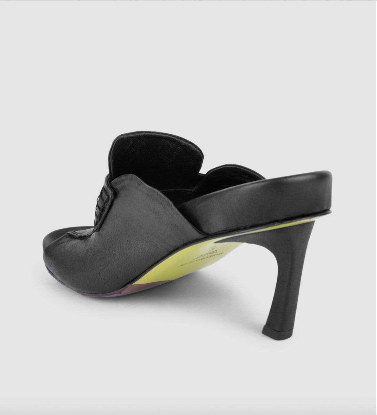 ERNESTO DOLANI BLACK LEATHER OPEN-TOE MULE