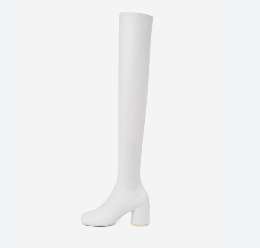 MM6 MAISON MARGEILA ANATOMIC FAUX LEATHER OVER-THE-KNEE BOOTS