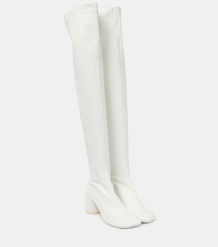 MM6 MAISON MARGEILA ANATOMIC FAUX LEATHER OVER-THE-KNEE BOOTS
