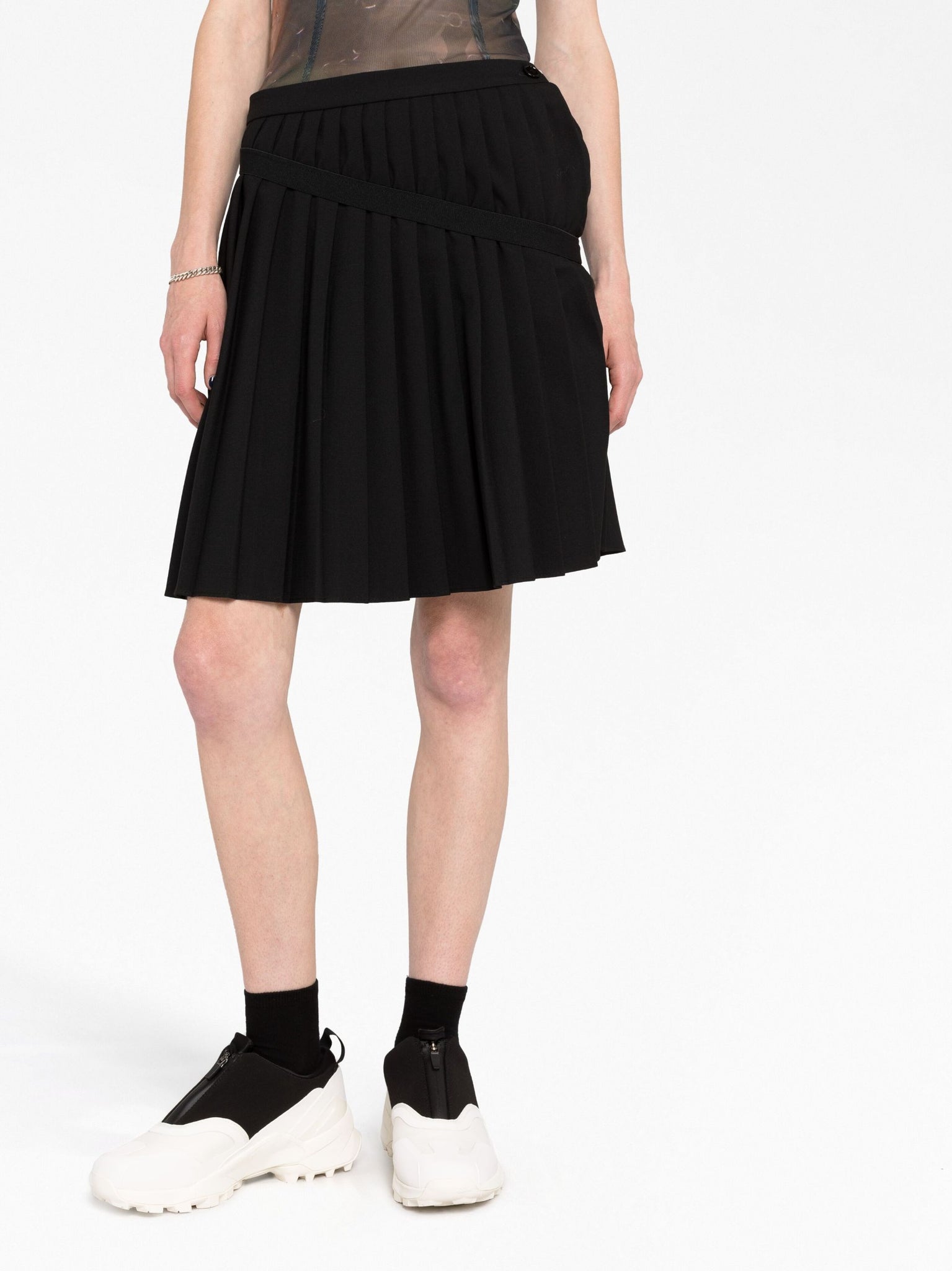 PLEATED MIDI SKIRT WITH BAND