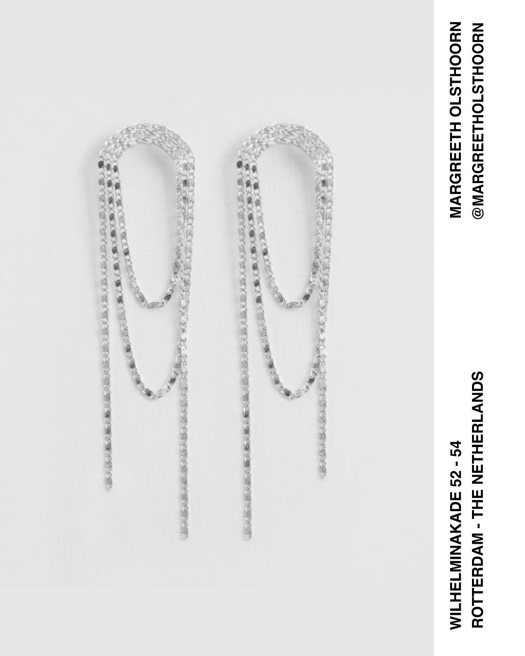 EARRINGS WITH FALLING CHAINS SILVER